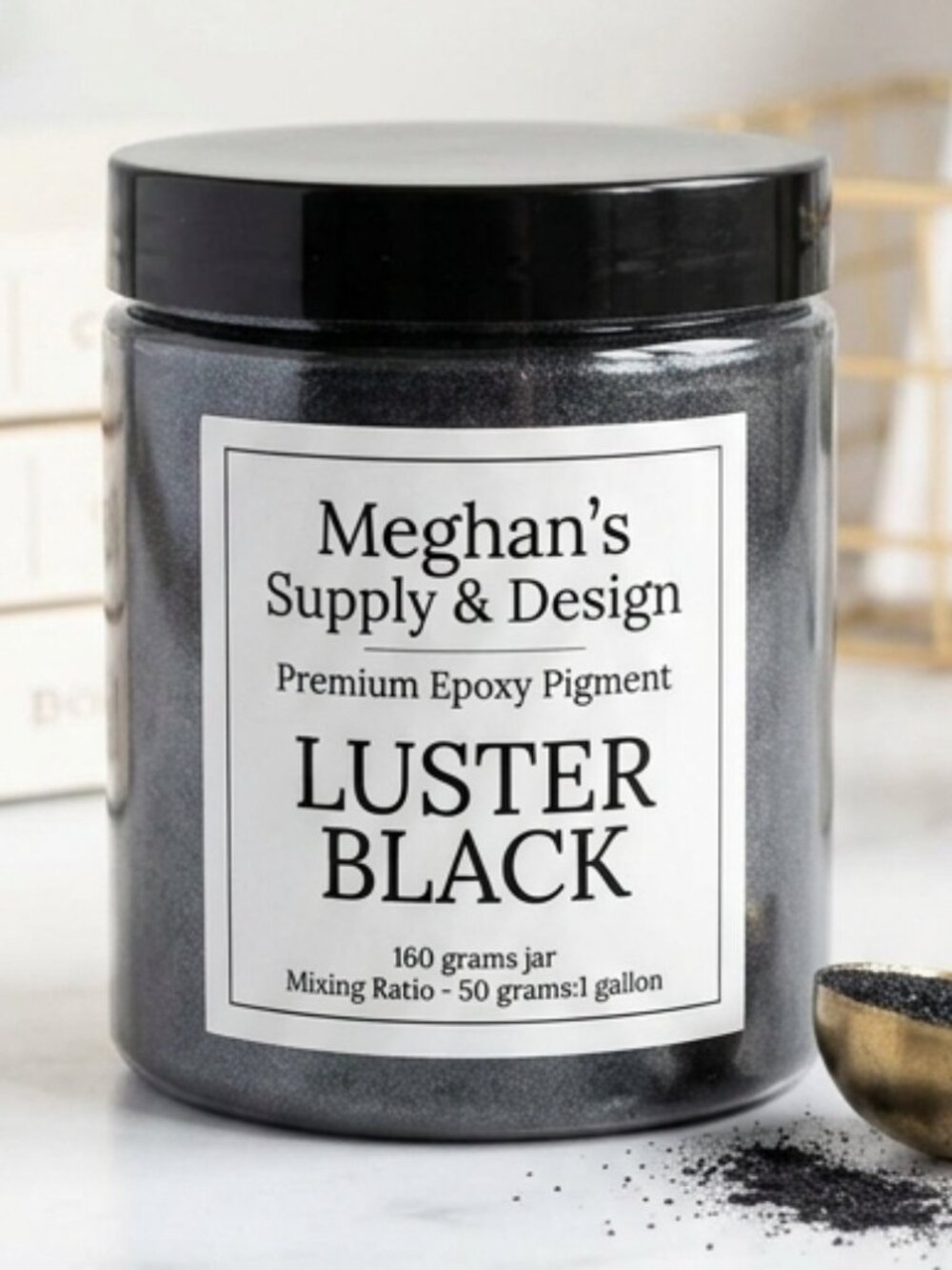 Meghan’s Supply & Design | Premium Epoxy Pigment - Luster Black (160g Jar)